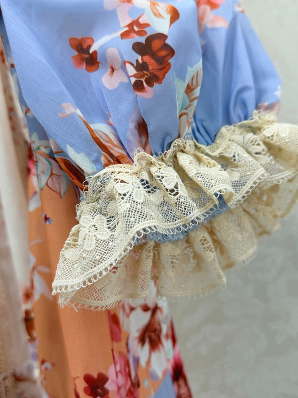 Zimmermann Robe Awaken à bordure en dentelle en coton à imprimé varié 347334