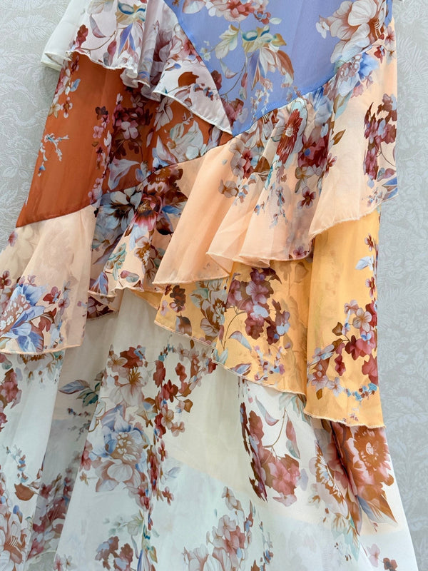 Robe nuisette Zimmermann Awaken à volants en coton imprimé assorti 347332