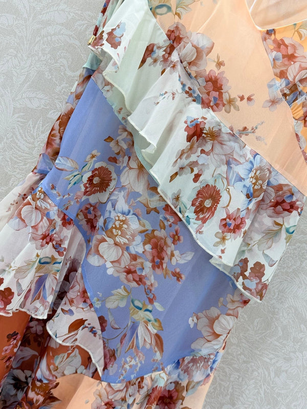 Robe nuisette Zimmermann Awaken à volants en coton imprimé assorti 347332