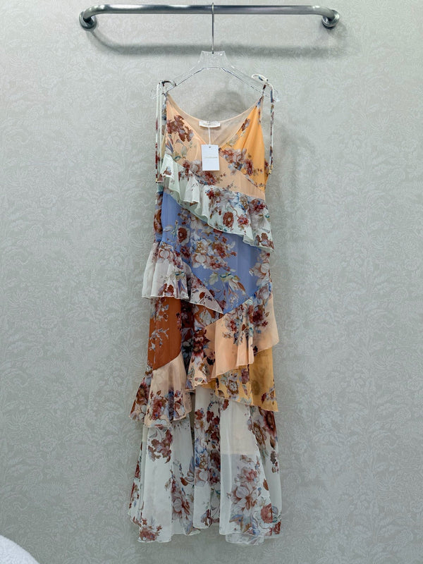 Robe nuisette Zimmermann Awaken à volants en coton imprimé assorti 347332