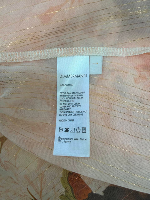 Zimmermann Robe chemise longue ceinturée Afya à imprimé floral en coton 347320