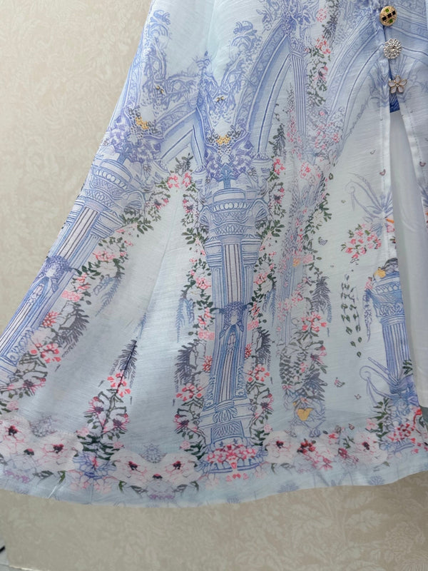 Zimmermann Eden Paisley Shirt Dress Blue Paisley Cotton 347326