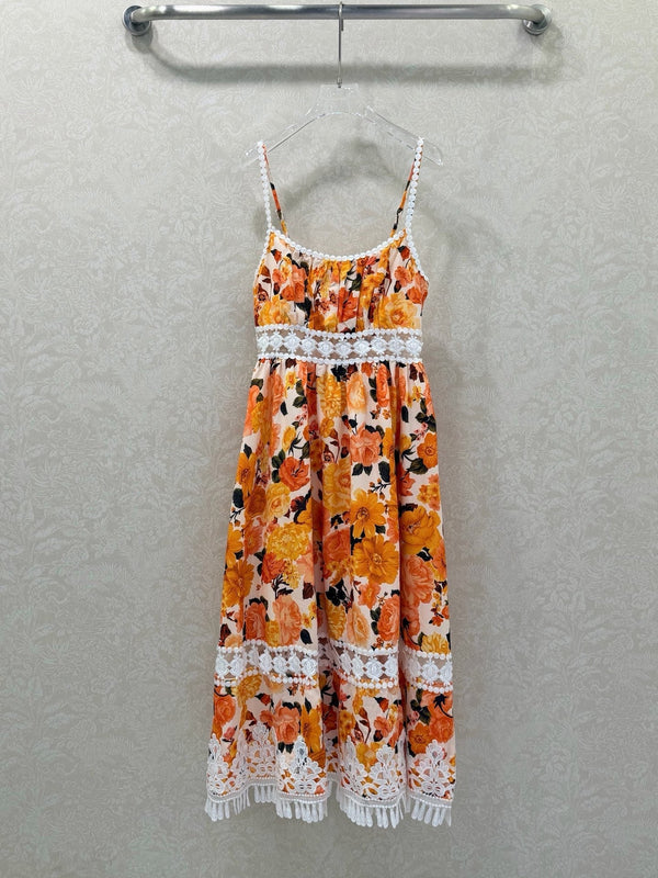 Zimmermann Stardust Mini Dress Orange Cotton 339888