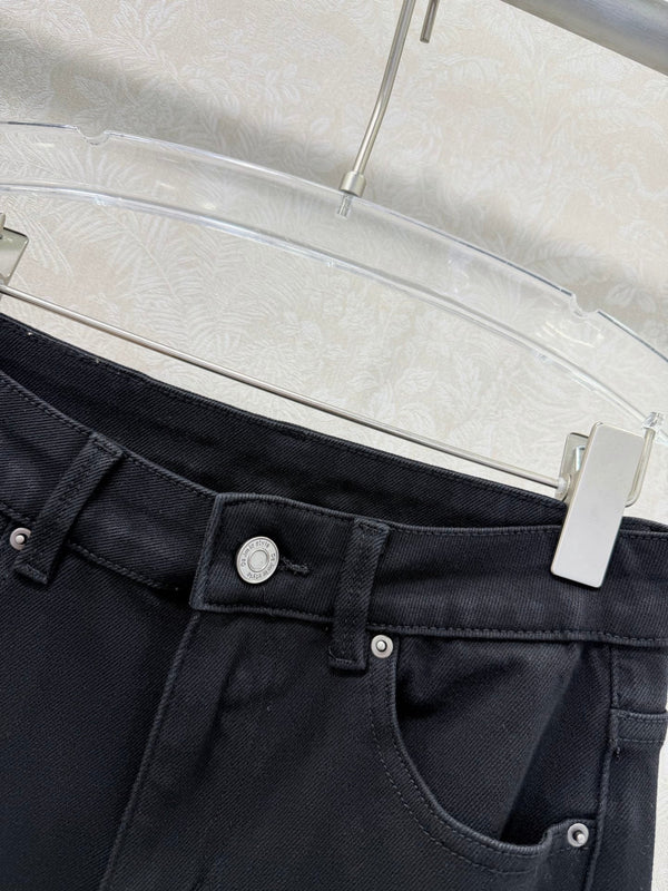 CC 26s Jean Droit Effiloché Noir Coton 352015