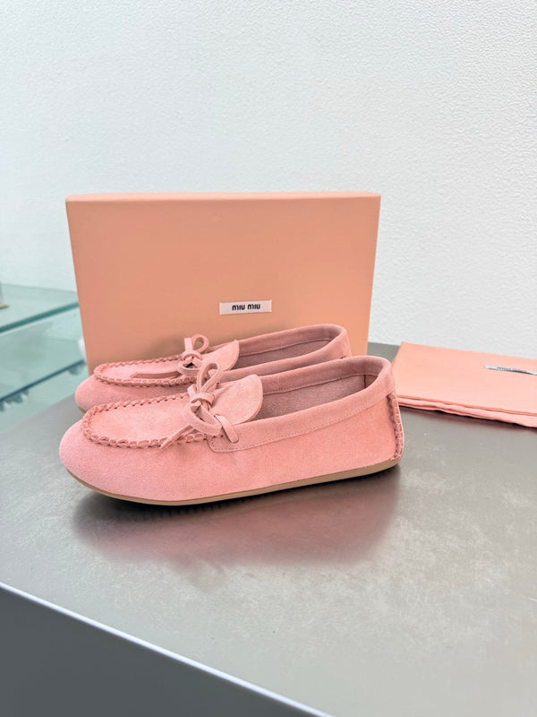 Miu Logo Loafer Pink Suede 693518
