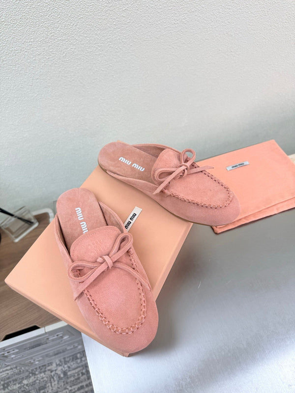 Miu Logo Mule Pink Suede 693521