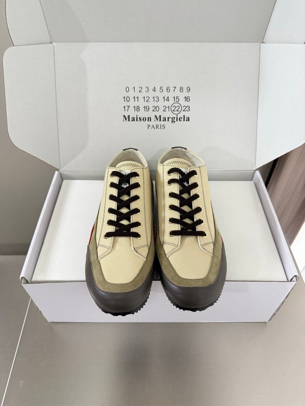MM Traveler Sneaker Khaki Olive Canvas Sheeepskin 872469