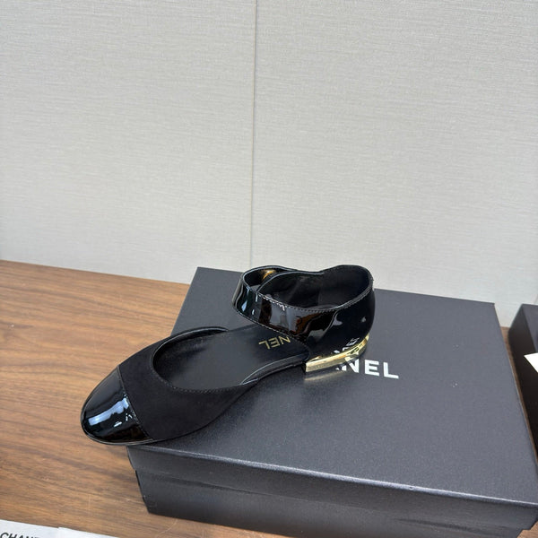 CC Ballerina Flats Black Calfskin 429731