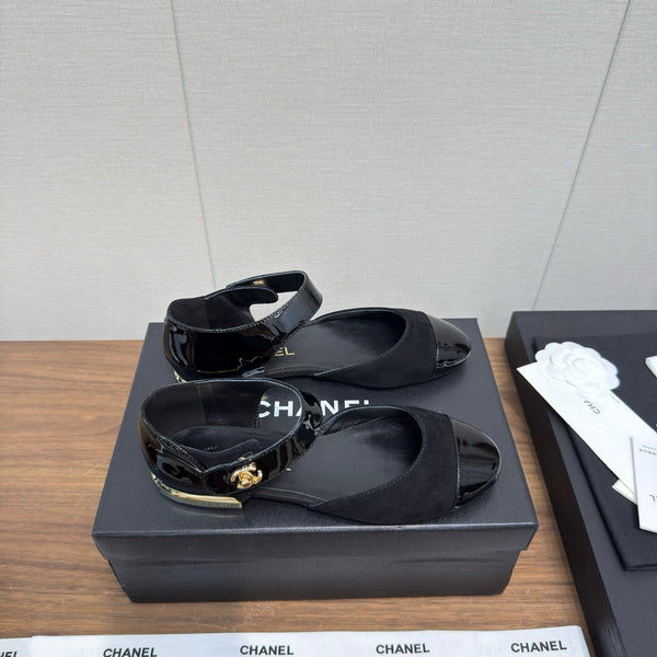 CC Ballerina Flats Black Calfskin 429731