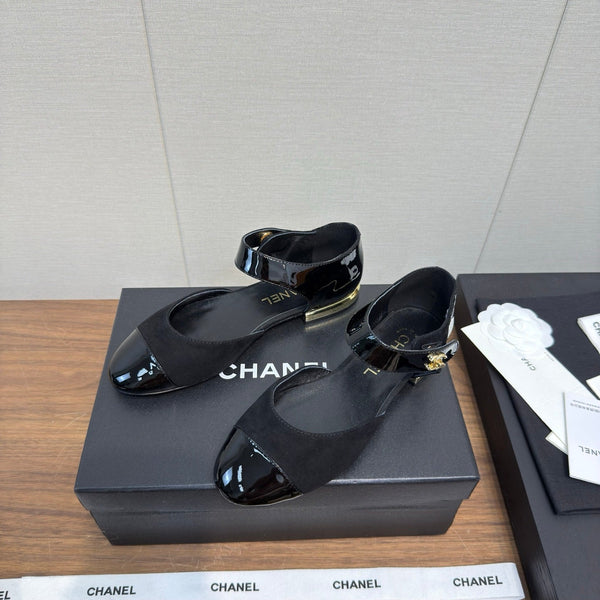 CC Ballerina Flats Black Calfskin 429731