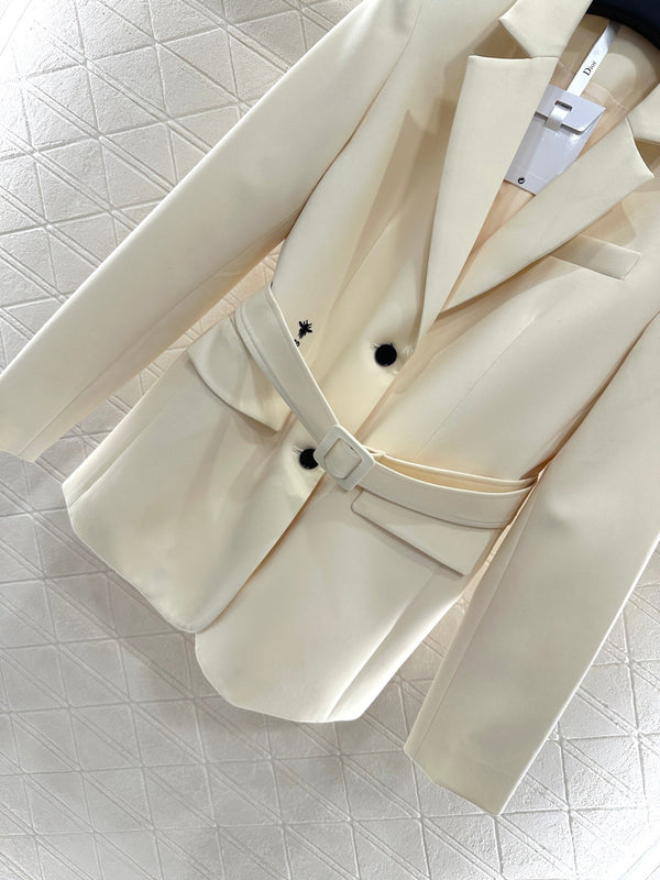 CD 25 Blazer With Belt Lapel Polyester