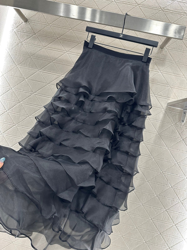 Dior 2025 High-waisted Tulle Skirt Black Polyester 321318