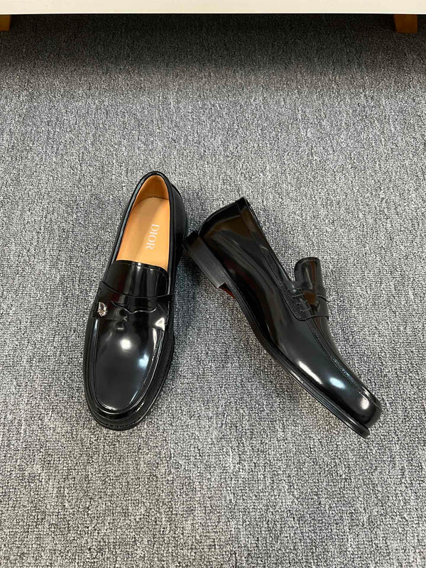 CD GRANVILLE EDGE BEADS MOCASSINO IN PELLE DI VITELLO NERA LUCIDA
