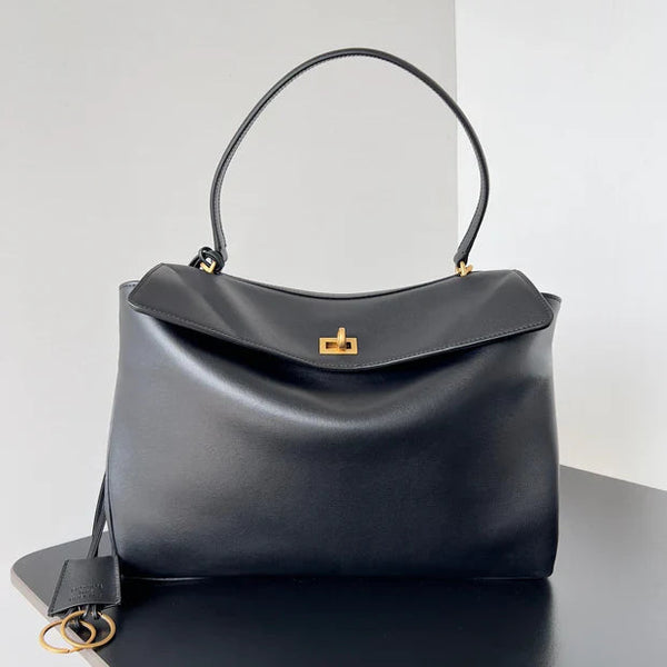 Balenciaga Medium Rodeo Bag 35 Black Calfskin Gold Hardware