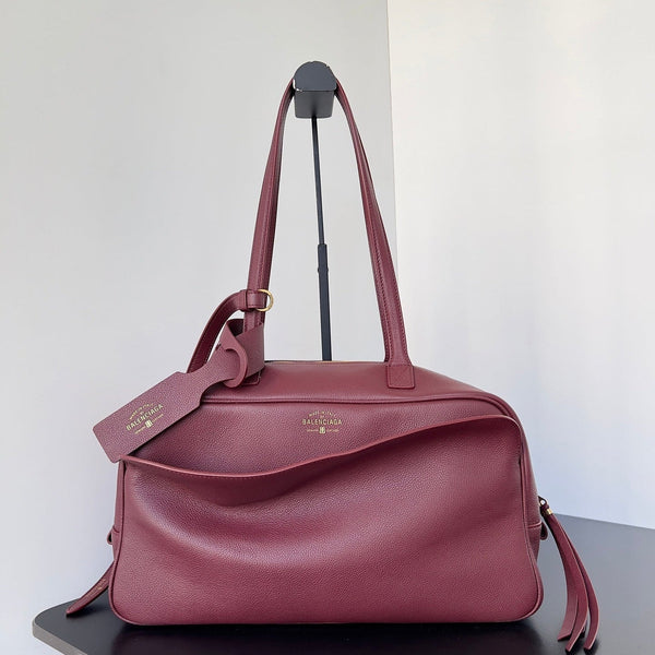 Balenciaga Carrie Bowling Ball Bag Wine Red Lambskin (Copy)