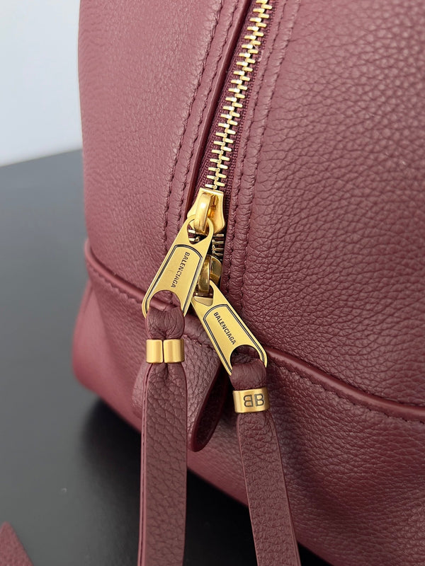 Balenciaga Carrie Bowling Ball Bag Wine Red Lambskin (Copy)