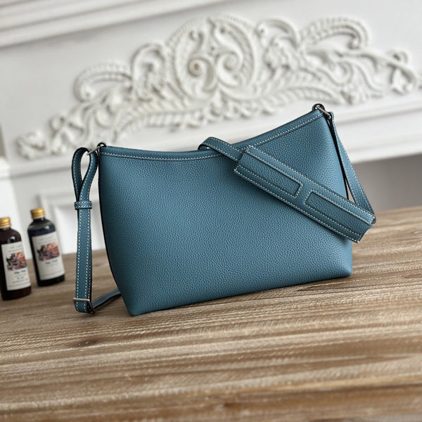 HM Berlingot Shoulder Bag Teal Blue Epsom Leather 270323