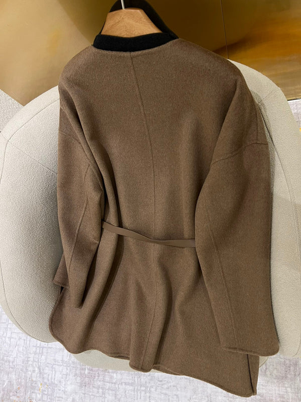 LP 25 Crew Neck Coat Brown Cashmere Fur 303967