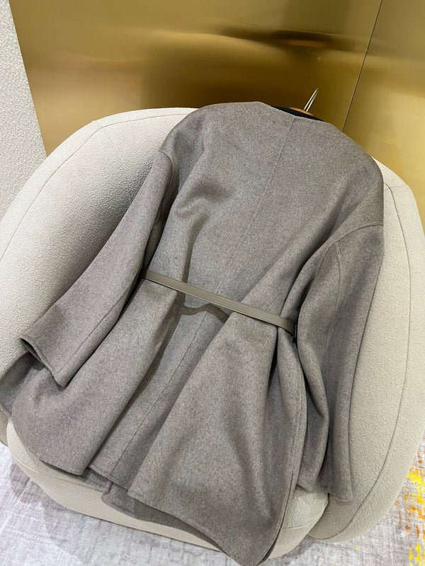 LP 25 Crew Neck Coat Light Gray Cashmere Fur 303966