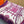 HM Les Roues de Phaeton Scarf 140x140cm Purple White Silk Cashmere 269477