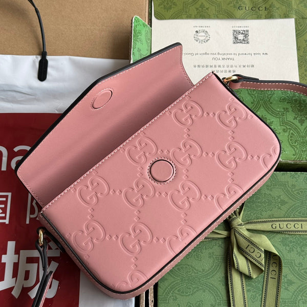 BORSA A TRACOLLA SUPER MINI 21 IN PELLE DI VITELLO ROSA BALLERINA