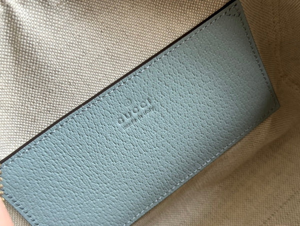 BORSA A MANO OPHIDIA 21 IN TELA MONOGRAMMA GRIGIO-VERDE E FINITURE IN PELLE DI VITELLO, FERRAMENTA ORO
