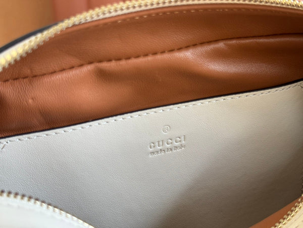 BORSA A TRACOLLA PICCOLA MARMONT 24 IN PELLE DI VITELLO BIANCA E FERRAMENTA ORO
