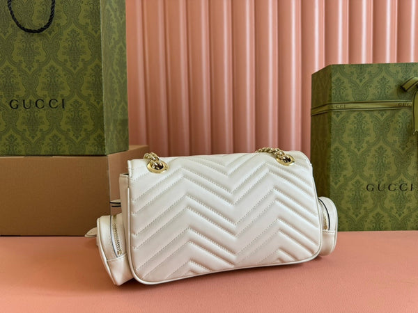 BORSA PICCOLA MARMONT MULTITASCHE 25 IN PELLE DI VITELLO BIANCA E FERRAMENTA ORO