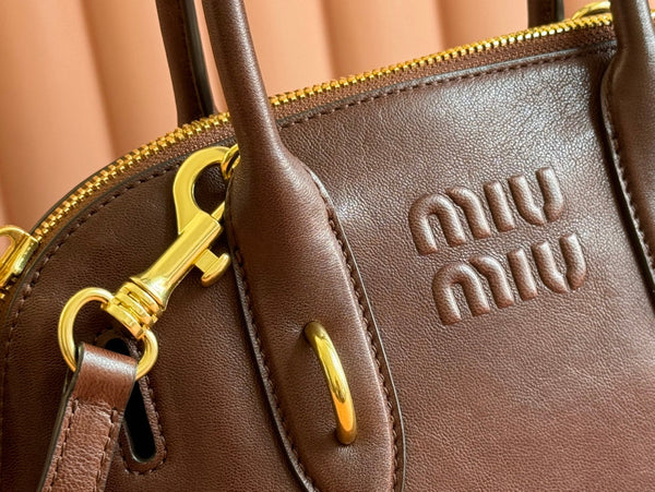 Briarwood Aventure Nappa Leather Top-handle Bag 28cm Chocolate 231055