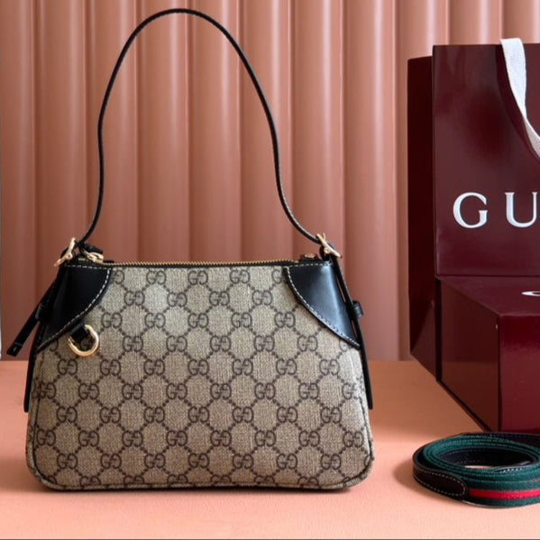 Borsa Gucci Ophidia 24,5 cm in tela nera ebano 248561