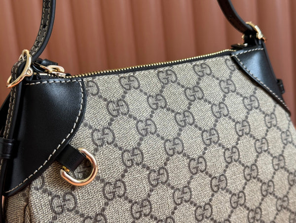 Borsa Gucci Ophidia 24,5 cm in tela nera ebano 248561