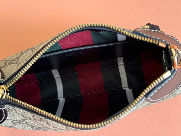Borsa Gucci Ophidia 24,5 cm in tela nera ebano 248561