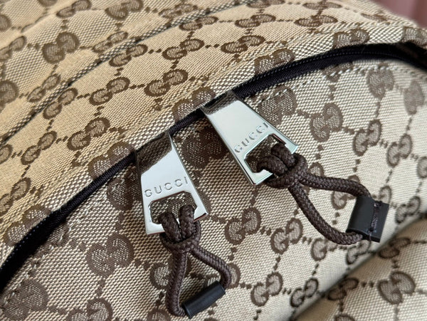 ZAINO MEDIO 40 IN TELA BEIGE ED EBANO