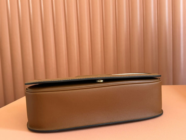 Borsa Gucci Blondie 32 in pelle marrone bianca e tela 239897