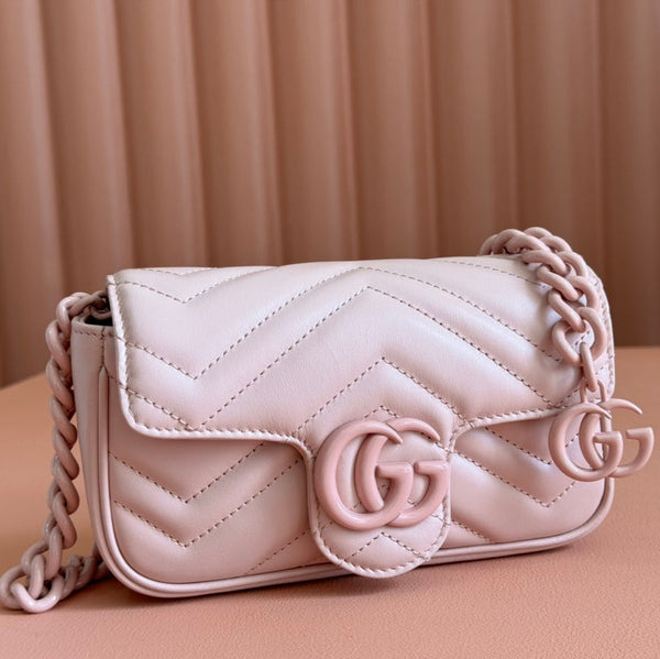 Gucci GG Marmont 16.5 Bag All Pink Calfskin 248346