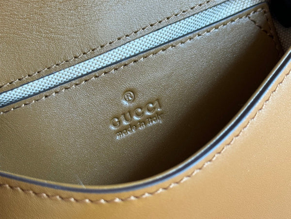 Gucci Blondie Handbag Camel Brown Suede And Calfskin 272175