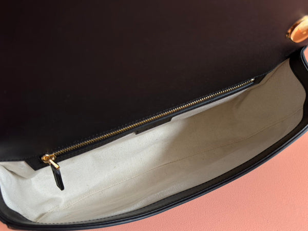 GG Blondie Large Handbag 32cm Black Calfskin