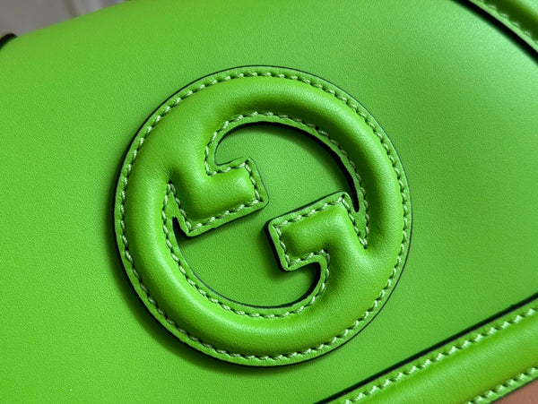 GG Blondie Handbag 21.5cm Green Calfskin