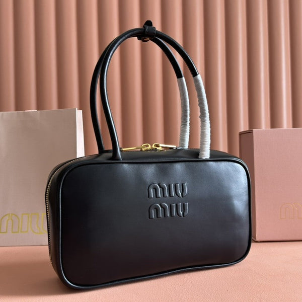 Miu Beau Top-Handle Bag 29 Black Leather 239691