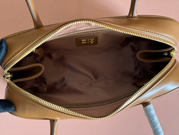 Miu Beau Top-Handle Bag 29 Brown Leather 239692