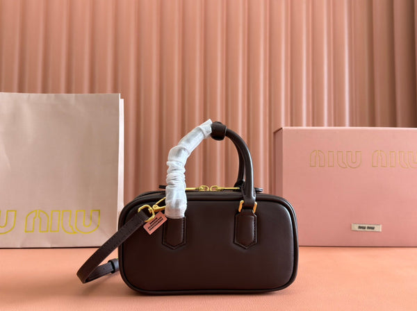 Miu Miu 19 Arcadie Chocolate leather bag Briarwood 239711