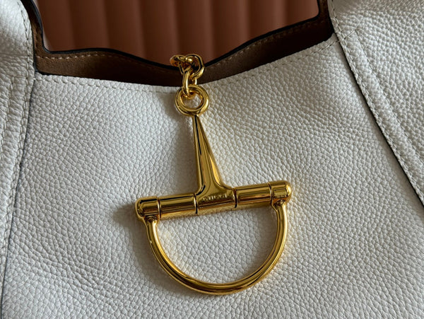 Gucci Solfbit 27.5 Bag White Calfskin 244323