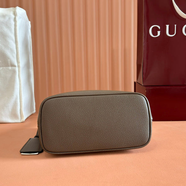 Borsa Gucci Ophidia 23cm in tela e pelle marrone ebano 248270