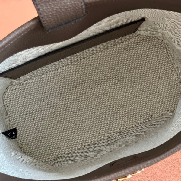 Borsa Gucci Ophidia 23cm in tela e pelle marrone ebano 248270