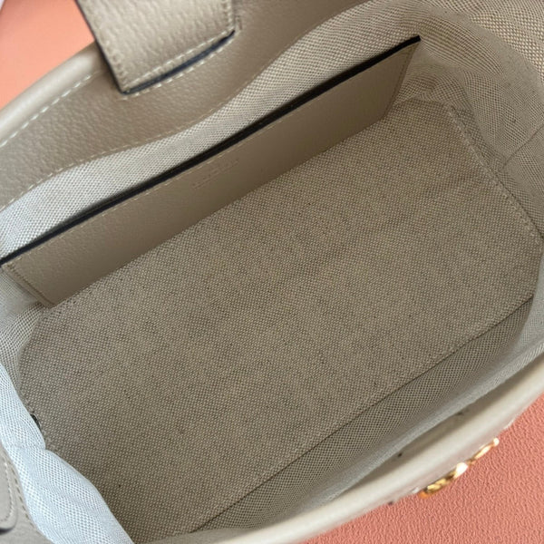 Borsa Gucci Ophidia 23cm Beige Bianco Tela Pelle 248271