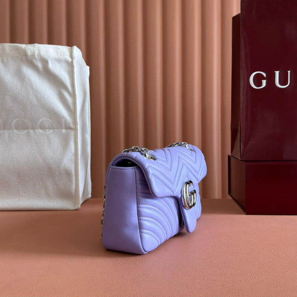 Gucci GG Marmont Bag Purple Sheepskin 250851