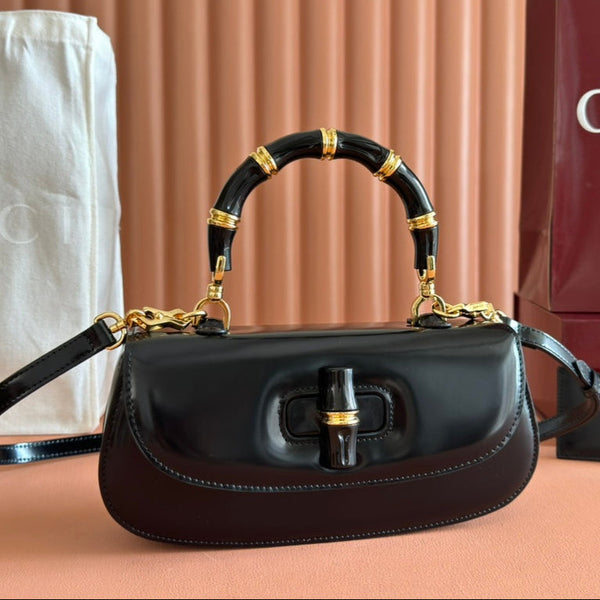 Borsa Gucci Bamboo Diva in pelle nera 255196