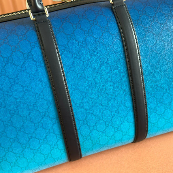 Gucci Chroma Large Duffle Bag Blue Leather