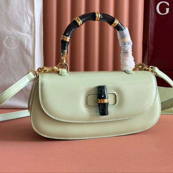 Borsa Gucci Bamboo Diva in pelle verde menta 255199