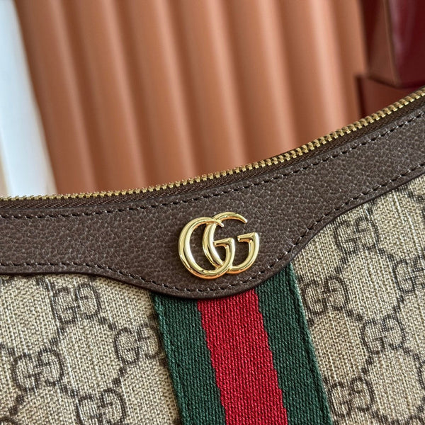 Borsa Gucci Ophidia 26cm in tela marrone ebano 255298
